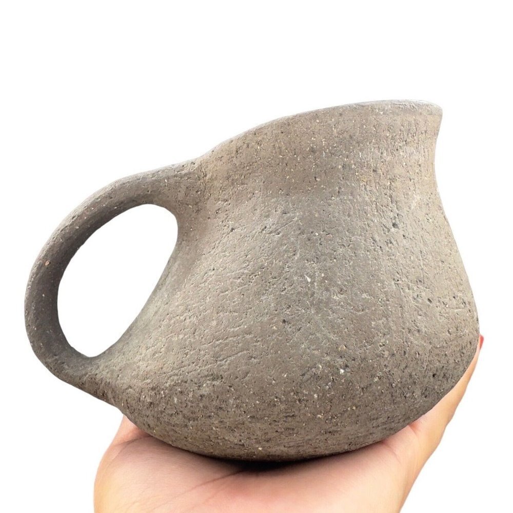 Norwegian Art Pottery Jug Pitcher Norway Hand Made Primitive‎ Pottery Textured